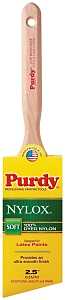Purdy Nylox Glide 144152225 Angular Trim Brush, 2-1/2 in W, 2-15/16 in L Bristle, Nylon Bristle, Fluted Handle