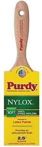 Purdy Nylox Sprig 144380225 Flat Trim Brush, 2-1/2 in W, 2-15/16 in L Bristle, Nylon Bristle, Beavertail Handle