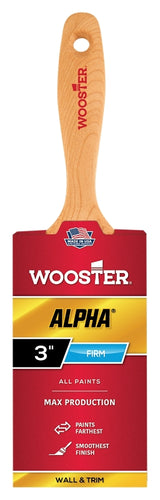 Wooster 4233-3 Paint Brush, 3 in W, 3-3/16 in L Bristle, Synthetic Bristle, Varnish Handle