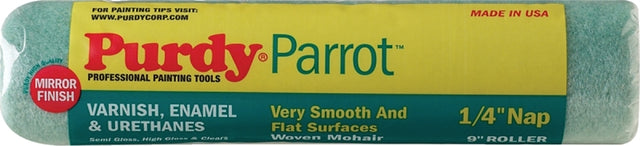 Purdy Parrot 144644091 Paint Roller Cover, 1/4 in Thick Nap, 9 in L, Mohair Fabric Cover
