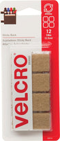 VELCRO Brand 90074 Fastener, 7/8 in W, 7/8 in L, Nylon, Beige, Rubber Adhesive