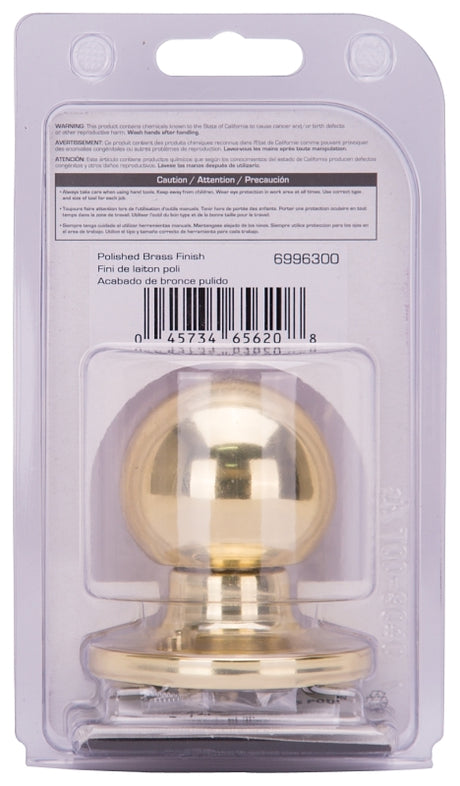 ProSource T3740V-PS Dummy Knob, T3 Design, 1-3/8 to 1-3/4 in Thick Door, Brass, 65.7 mm Rose/Base