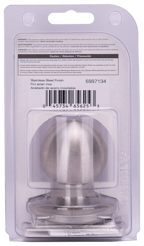 ProSource T3640V-PS Dummy Knob, T3 Design, 1-3/8 to 1-3/4 in Thick Door, Stainless Steel, 65.7 mm Rose/Base