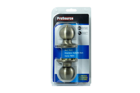 ProSource T3810V-PS Privacy Lockset, Tubular Design, Brass