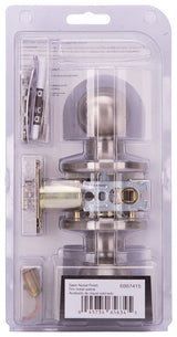 ProSource TYLP30V-PS Passage Knob, Metal, Satin Nickel, 2-3/8 to 2-3/4 in Backset, 1-3/8 to 1-3/4 in Thick Door