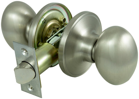 ProSource TYLP30V-PS Passage Knob, Metal, Satin Nickel, 2-3/8 to 2-3/4 in Backset, 1-3/8 to 1-3/4 in Thick Door