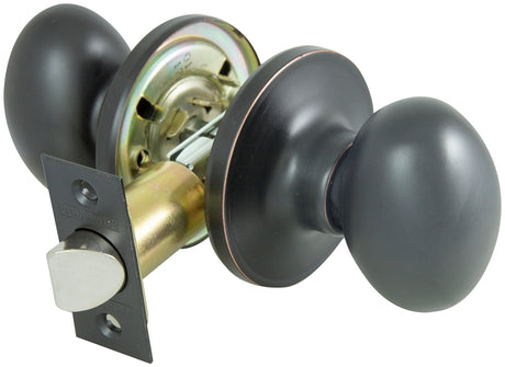 ProSource TYLX730V-PS Passage Knob, Metal, Aged Bronze, 2-3/8, 2-3/4 in Backset, 1-3/4 to 1-3/8 in Thick Door