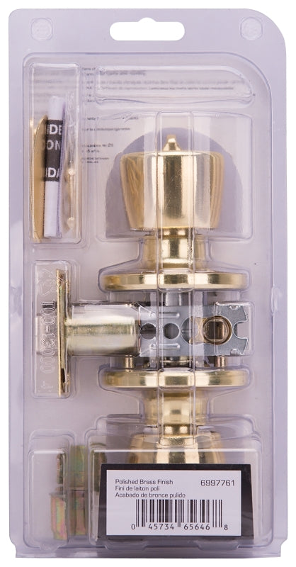 ProSource TS710V-PS Privacy Lockset, Tubular, Tulip Design, Brass