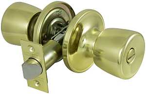 ProSource TS710V-PS Privacy Lockset, Tubular, Tulip Design, Brass