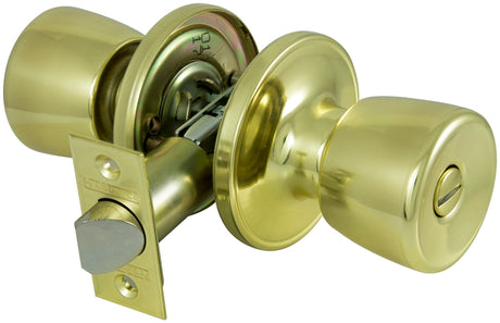 ProSource TS710V-PS Privacy Lockset, Tubular, Tulip Design, Brass