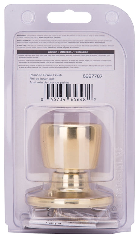 ProSource TS740V-PS Dummy Knob, Tulip Design, 1-3/8 to 1-3/4 in Thick Door, Brass, 65.7 mm Rose/Base