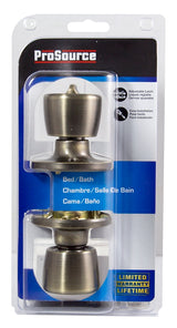 ProSource TS810V-PS Privacy Lockset, Tubular, Tulip Design, Brass