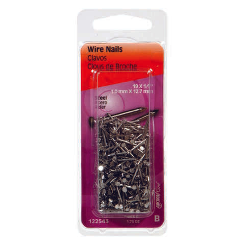 Hillman 1/2 in. Wire Bright Steel Nail Flat Head, Pack of 6