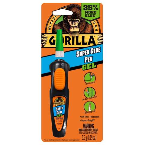 Gorilla High Strength Super Glue Pen 0.19 oz, Pack of 6