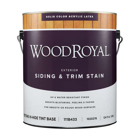 Ace Wood Royal Solid Tintable Flat Midtone Hi Hide Base Acrylic Latex Siding/Trim Stain 1 gal, Pack of 4