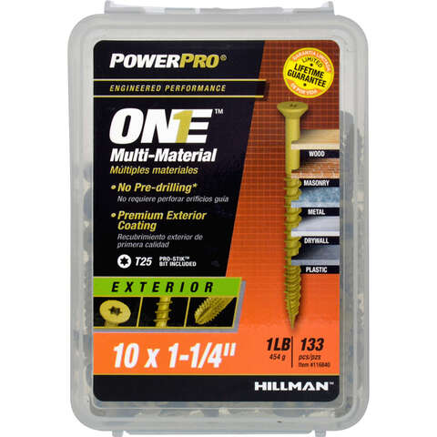 HILLMAN POWERPRO ONE No. 10 X 1-1/4 in. L Star Flat Head Coarse Multi-Material Screw