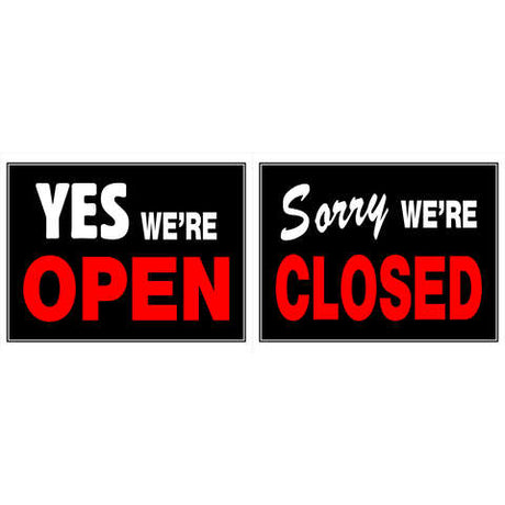 HILLMAN English Black Open/Close Sign 15 in. H X 19 in. W, Pack of 6