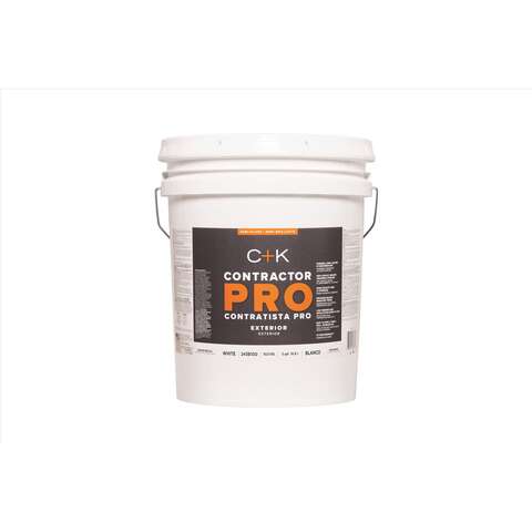 C+K Contractor Pro Semi-Gloss White Paint Exterior 5 gal