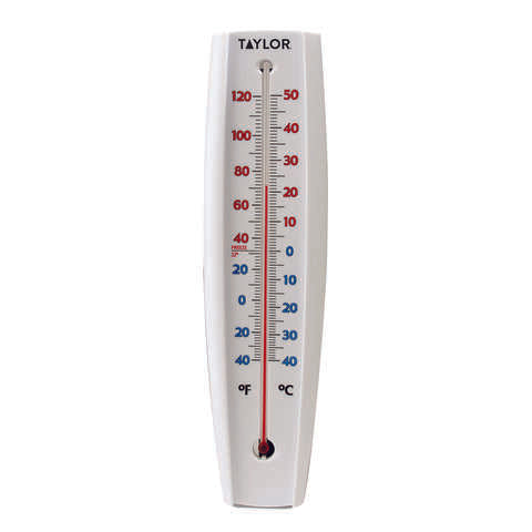 Taylor Jumbo Size Tube Thermometer Plastic White 14.75 in.