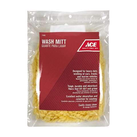 ACE 10 in. L X 7 in. W Acrylic Wash Mitt 1 ct, Pack of 6