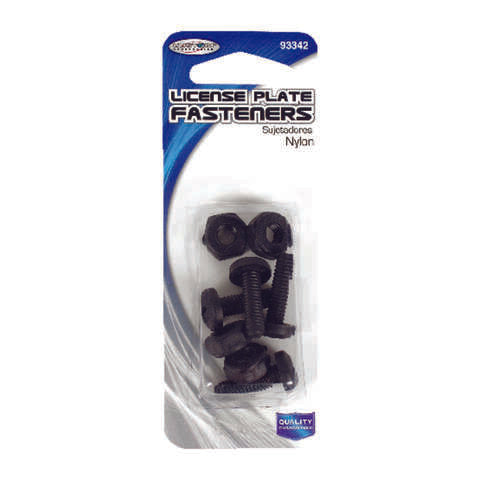 Custom Accessories Black Nylon License Plate Fasteners