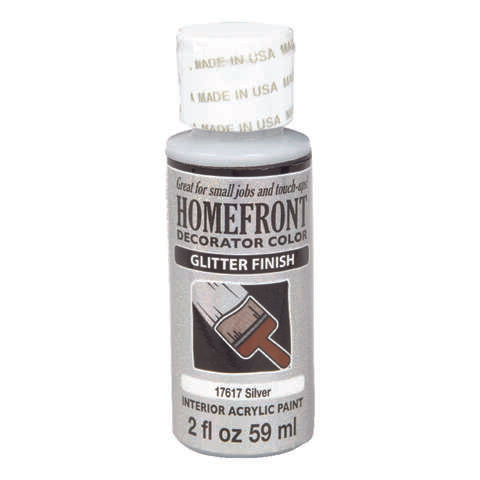 Homefront Glitter Silver Hobby Paint 2 oz, Pack of 3