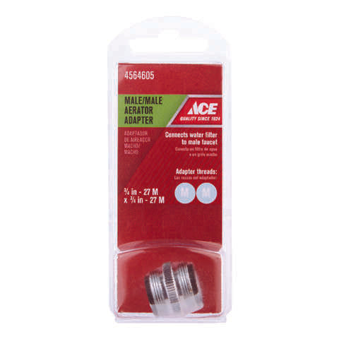 Ace Male Thread 3/4 in.-27M x 3/4 in.-27 Chrome Aerator Adapter