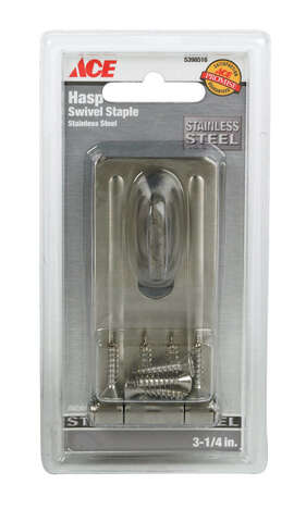 Ace Stainless Steel 3-1/4 in. L Swivel Staple Safety Hasp