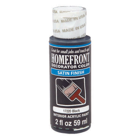 Homefront Satin Black Hobby Paint 2 oz, Pack of 3
