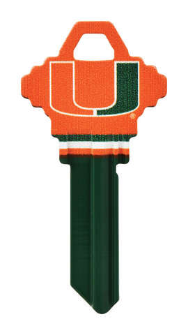 HILLMAN NCAA University of Miami Hurricanes House/Office Key Blank 68 SC1 Single For Schlage Locks, Pack of 6