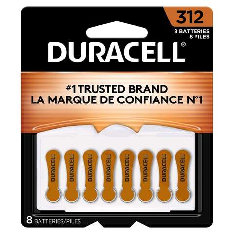 Duracell Zinc Air 312 1.4 V 185 mAh Hearing Aid Battery 8 pk