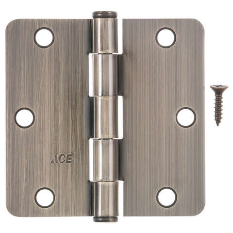 Ace 3 in. L Antique Brass Residential Door Hinge 3 pk