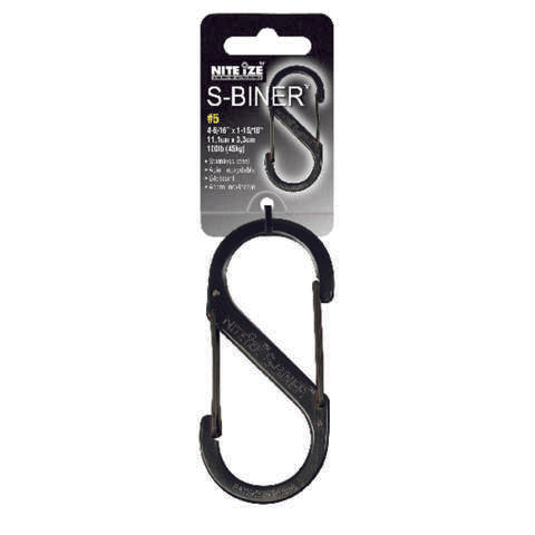 Nite Ize S-Biner 1.8 in. D Stainless Steel Black Carabiner Key Holder