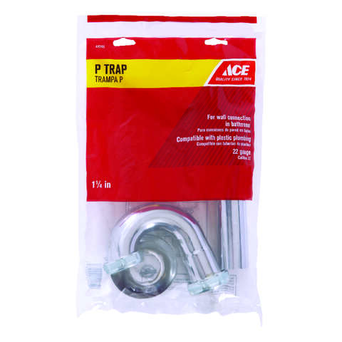 Ace 1-1/4 in. D Chrome Plated Brass P Trap