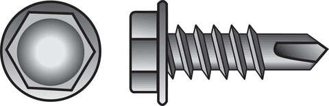 HILLMAN No. 8 X 1-1/2 in. L Phillips Hex Washer Head Sheet Metal Screws 100 pk
