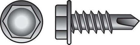 HILLMAN No. 8 X 1-1/2 in. L Phillips Hex Washer Head Sheet Metal Screws 100 pk