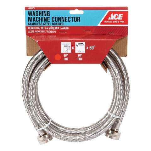 Ace 3/4 in. FHT X 3/4 in. D FHT 60 in. Brass Washing Machine Supply Line