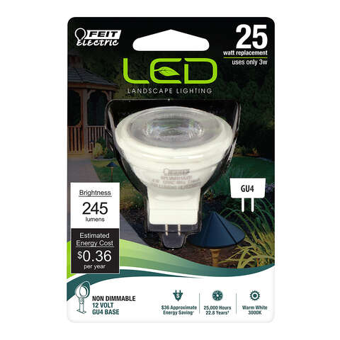 Feit MR11 GU4 LED Bulb Warm White 25 Watt Equivalence 1 pk