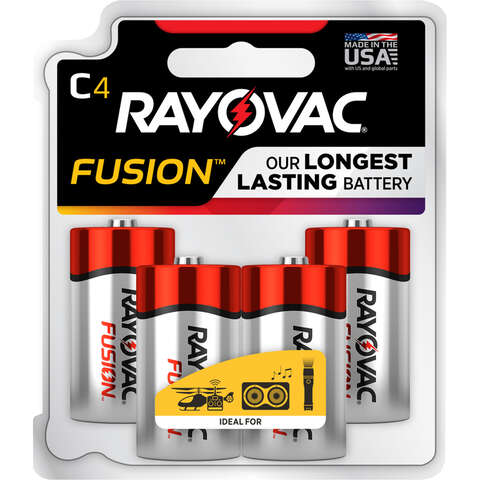 Rayovac Fusion C Alkaline Batteries 4 pk Carded