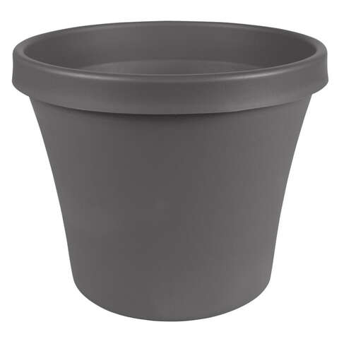 Bloem Terra 20.2 in. H X 23.75 in. W X 24 in. D Plastic Planter Charcoal