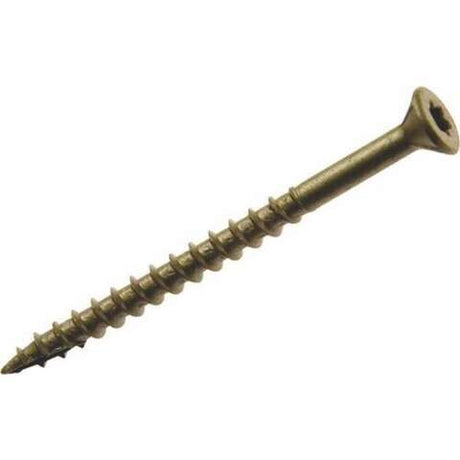 Grip-Rite PrimeGuard Plus No. 9 wire X 3 in. L Gold Star Flat Head Deck Screws 5 lb, Pack of 4