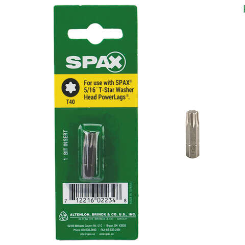 SPAX T-Star Washer T40 X 1 in. L Driver Bit Steel 1 pc, Pack of 10