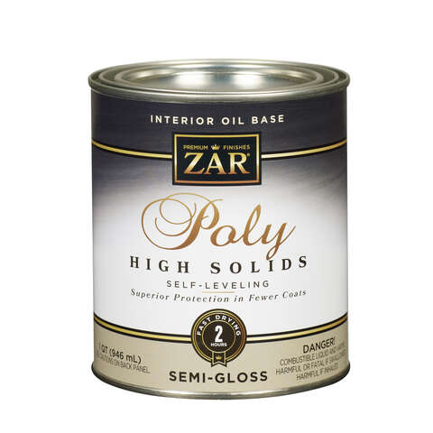 ZAR Semi-Gloss Clear Oil-Based Polyurethane 1 qt, Pack of 4