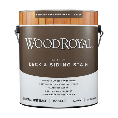 Ace Wood Royal Semi-Transparent Tintable Neutral Base Acrylic Latex Deck and Siding Stain 1 gal, Pack of 4