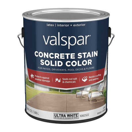 Valspar 024.1082322.007 Solid Concrete Stain, Low Gloss, Liquid, Pack of 4