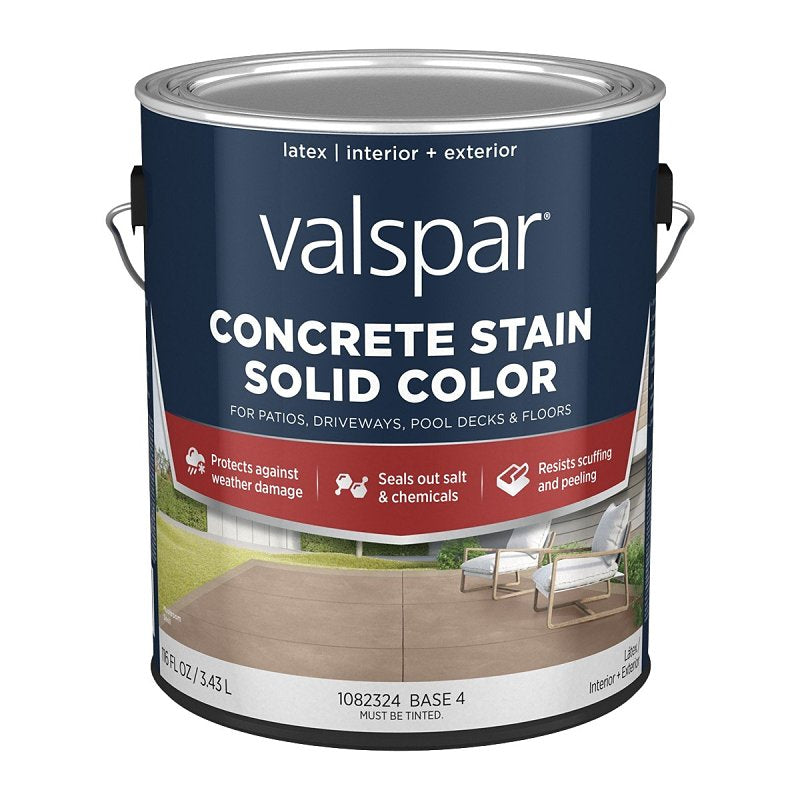 Valspar 024.1082324.007 Solid Concrete Stain, Low Gloss, Liquid, 1 gal, Pack of 4