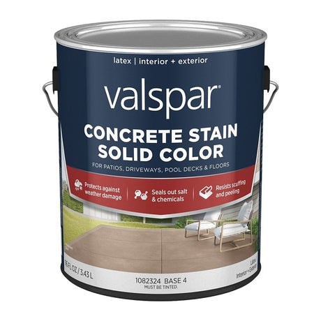 Valspar 024.1082324.007 Solid Concrete Stain, Low Gloss, Liquid, 1 gal, Pack of 4