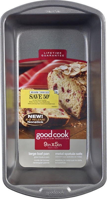 Goodcook 04026 Non-Stick Loaf Pan, 9 in L, 5 in W, Steel, Dishwasher Safe: Yes