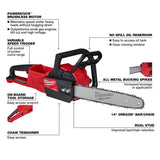 Milwaukee M18 FUEL 2727-20C 14 in. 40 cc 18 V Battery Chainsaw Tool Only