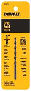 DEWALT DW1702 Drill Bit, 1/8 in Dia, 2-3/4 in OAL, Twist Flute, 1/8 in Dia Shank, Straight Shank